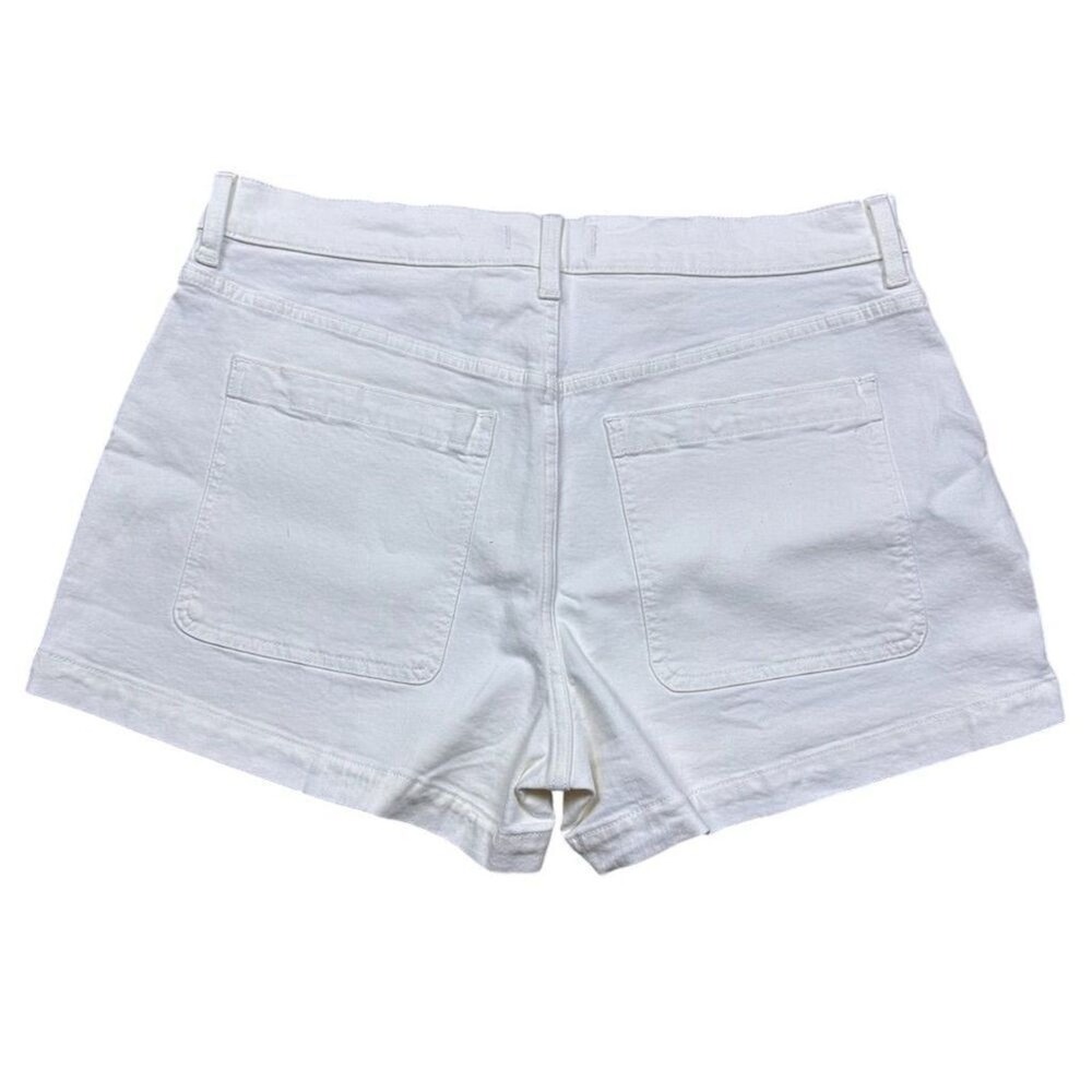 NWT Madewell Women's Denim Emmett Short Patch Pocket High-Rise Sailor White 32 - Picture 6 of 12